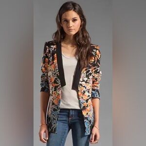 BCBGMAXAZRIA floral blazer jacket size XS